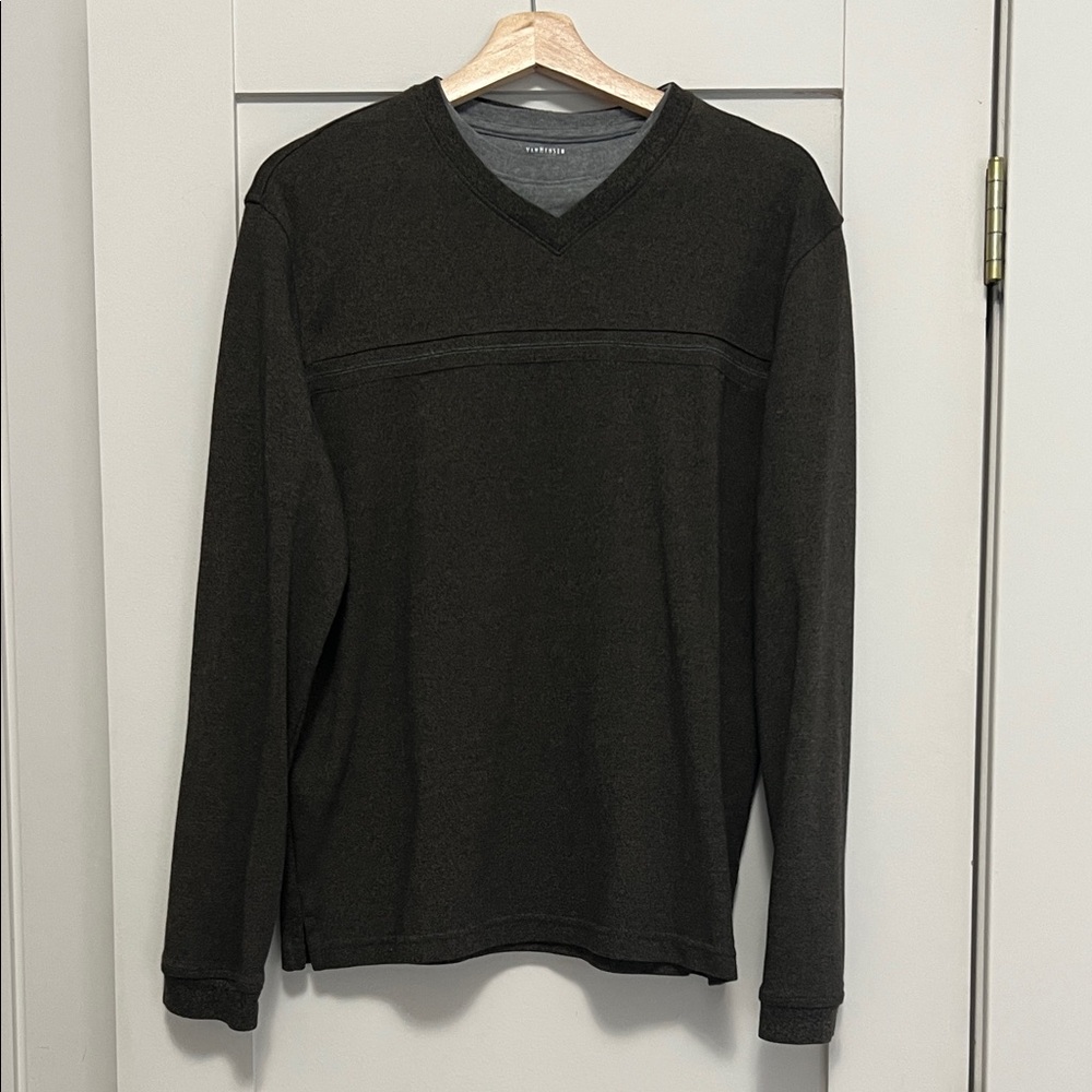 Van Heusen Men's V-Neck Sweater - Charcoal Gray